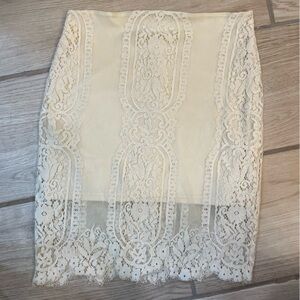 Altar’d State Ivory Lace Skirt